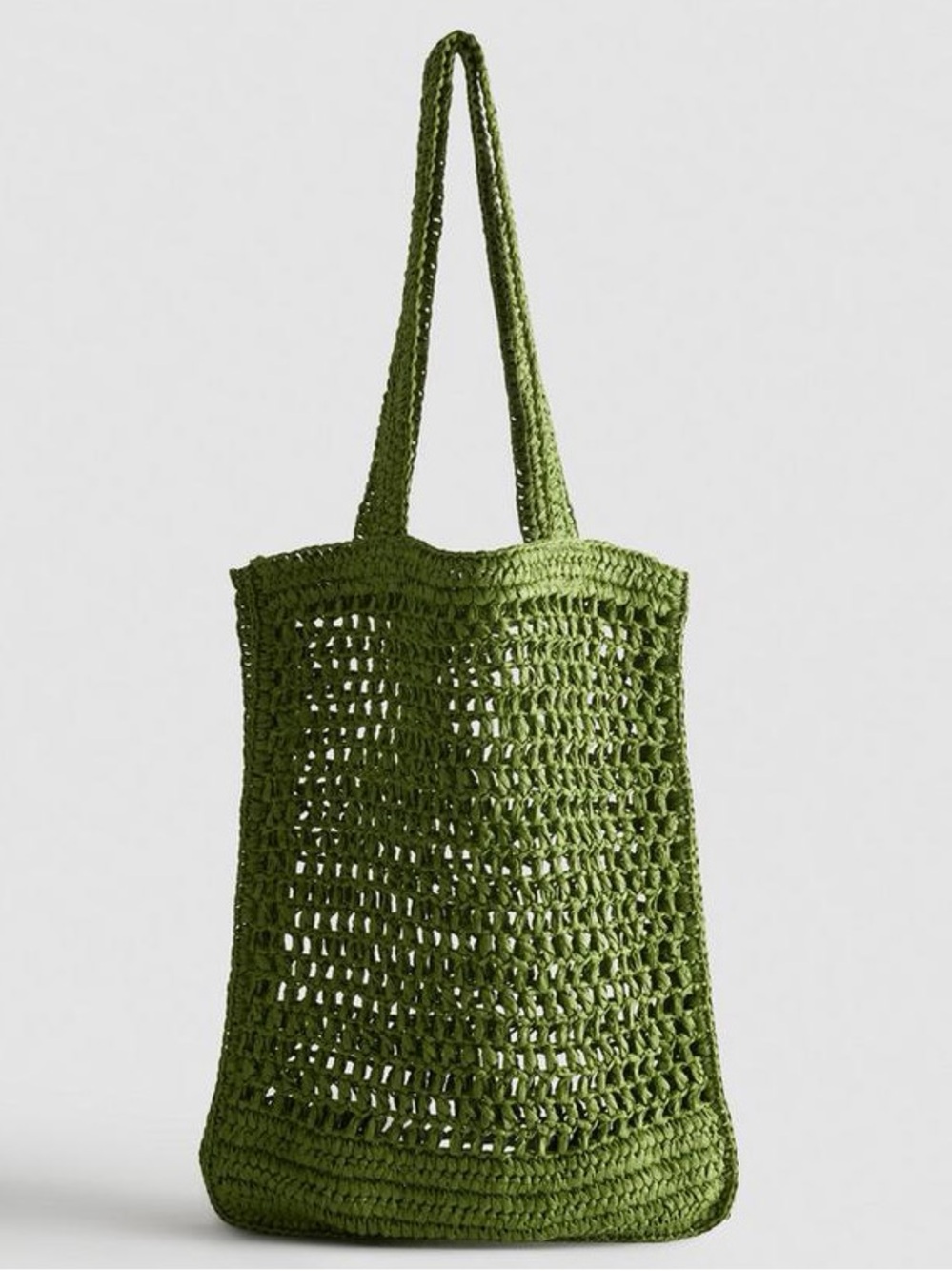 GREEN Straw Shopper Green Straw tote bag in a square shape very Chloe Raffia bag
